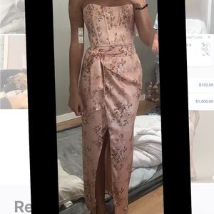 V. Chapman Pink Strapless Sheath Dress for Prom